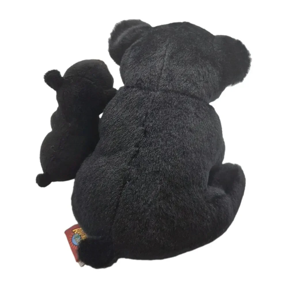 Adventure Planet Black Bear Mama and Cub Plush 6